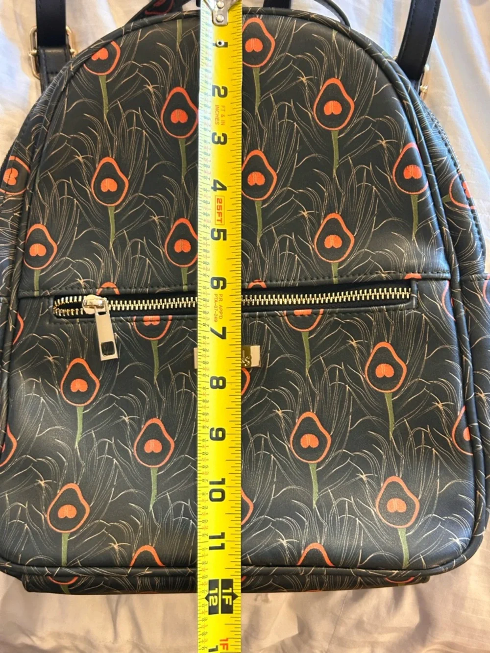 Harrods Backpack NWOT Peacock Feather Green Adjustable Pockets Travel Statement